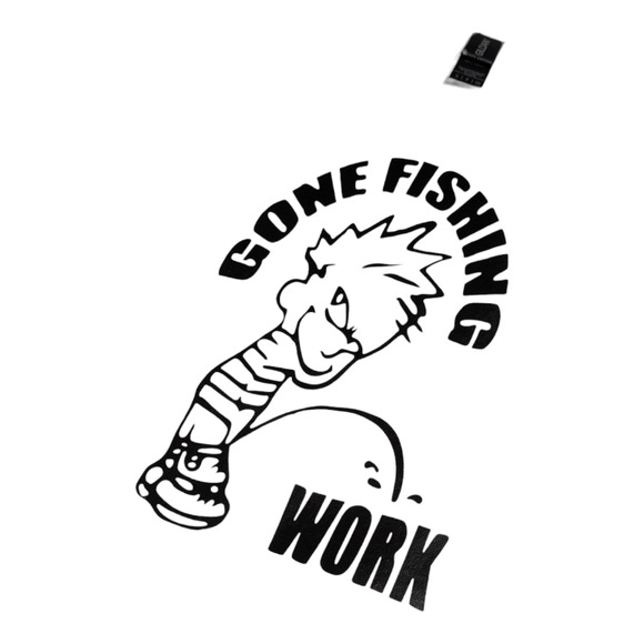 Gone Fishing - Work - Funny Graphic Tee Shirt - Size S - NWOT - Picture 4 of 7